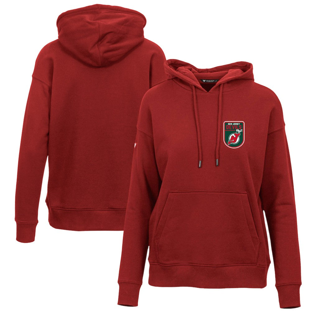 NHL Red New Jersey Devils Levelwear Women's Retro Adorn Pullover Hoodie