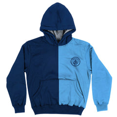 Manchester City Vive La Fete Youth Color Block Fleece Pullover Hoodie -  Navy/Sky Blue