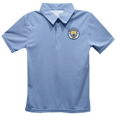 Manchester City Vive La Fete Youth Pencil Stripe Polo -  Sky Blue