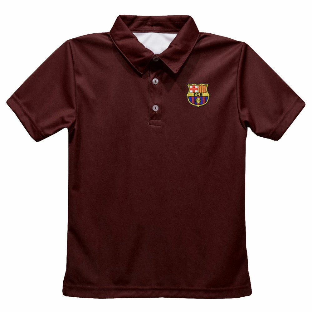 Barcelona Vive La Fete Youth Solid Polo -  Maroon