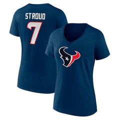 C.J. Stroud  Women's Icon Player Name & Number V-Neck T-Shirt - Houston Texans