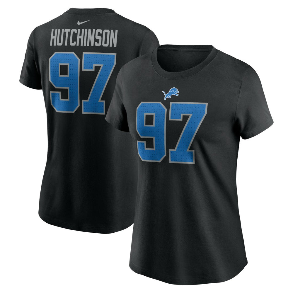 Aidan Hutchinson  Women's Player Name & Number T-Shirt - Detroit Lions