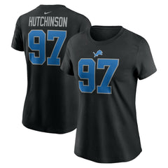 Aidan Hutchinson  Women's Player Name & Number T-Shirt - Detroit Lions