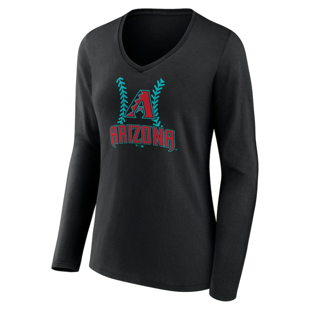 MLB Corbin Carroll Arizona Diamondbacks Women's Name & Number Fastball V-Neck Long Sleeve T-Shirt
