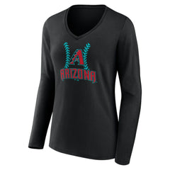 MLB Corbin Carroll Arizona Diamondbacks Women's Name & Number Fastball V-Neck Long Sleeve T-Shirt