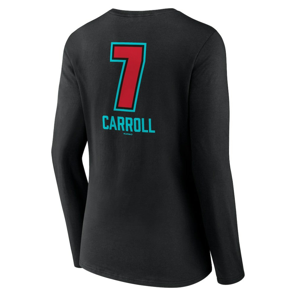 MLB Corbin Carroll Arizona Diamondbacks Women's Name & Number Fastball V-Neck Long Sleeve T-Shirt