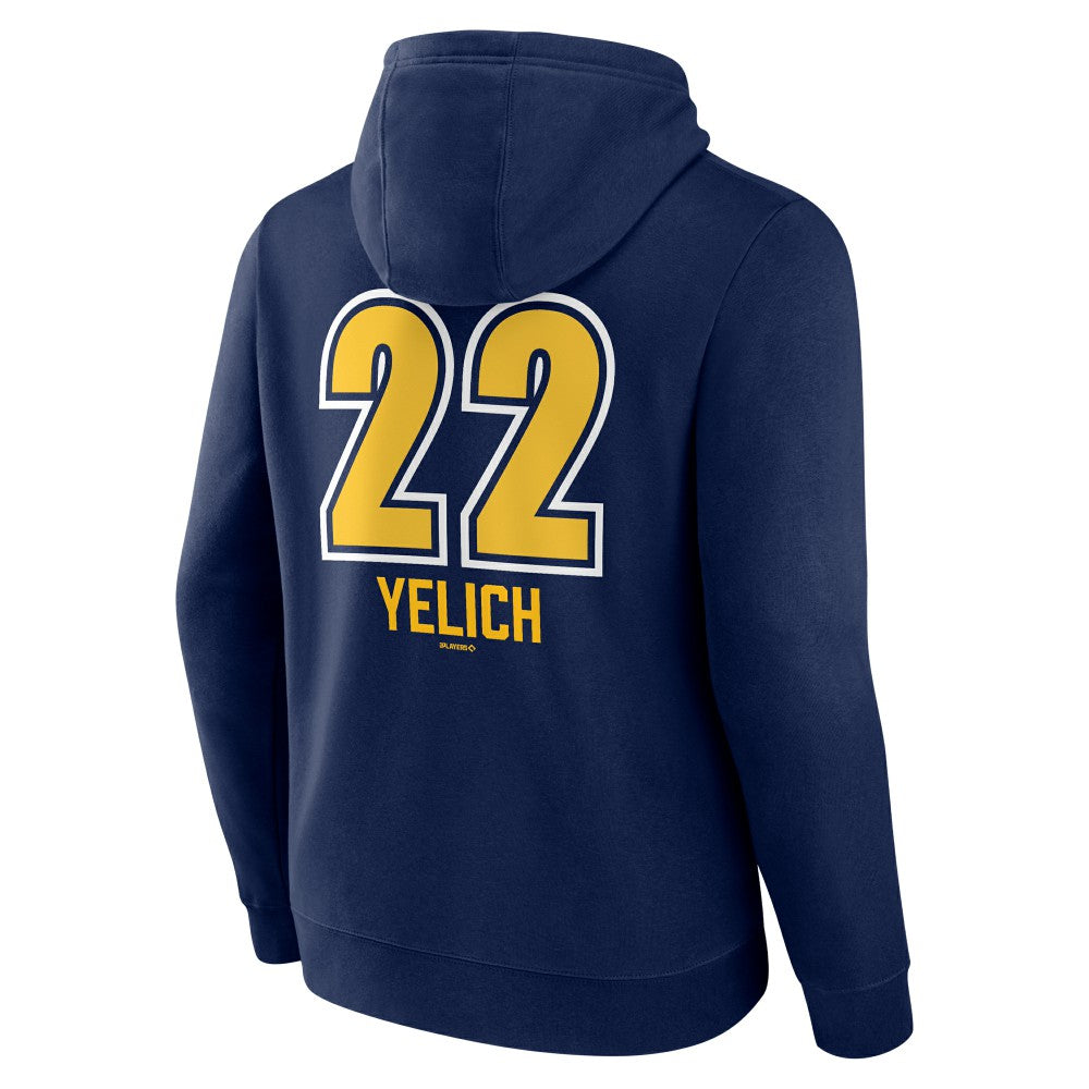 MLB Christian Yelich Milwaukee Brewers Name & Number Fastball Pullover Hoodie