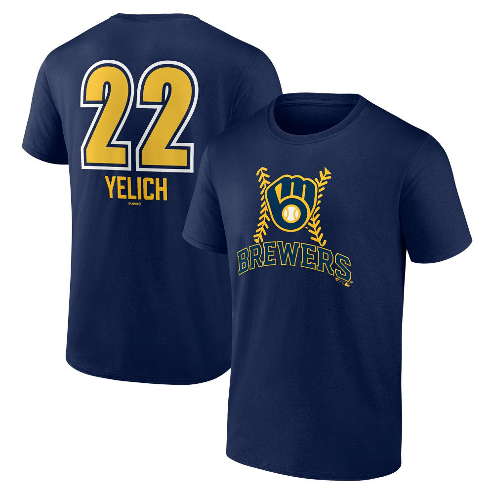 MLB Christian Yelich Milwaukee Brewers Name & Number Fastball T-Shirt