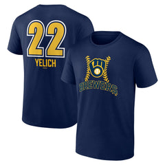 MLB Christian Yelich Milwaukee Brewers Name & Number Fastball T-Shirt