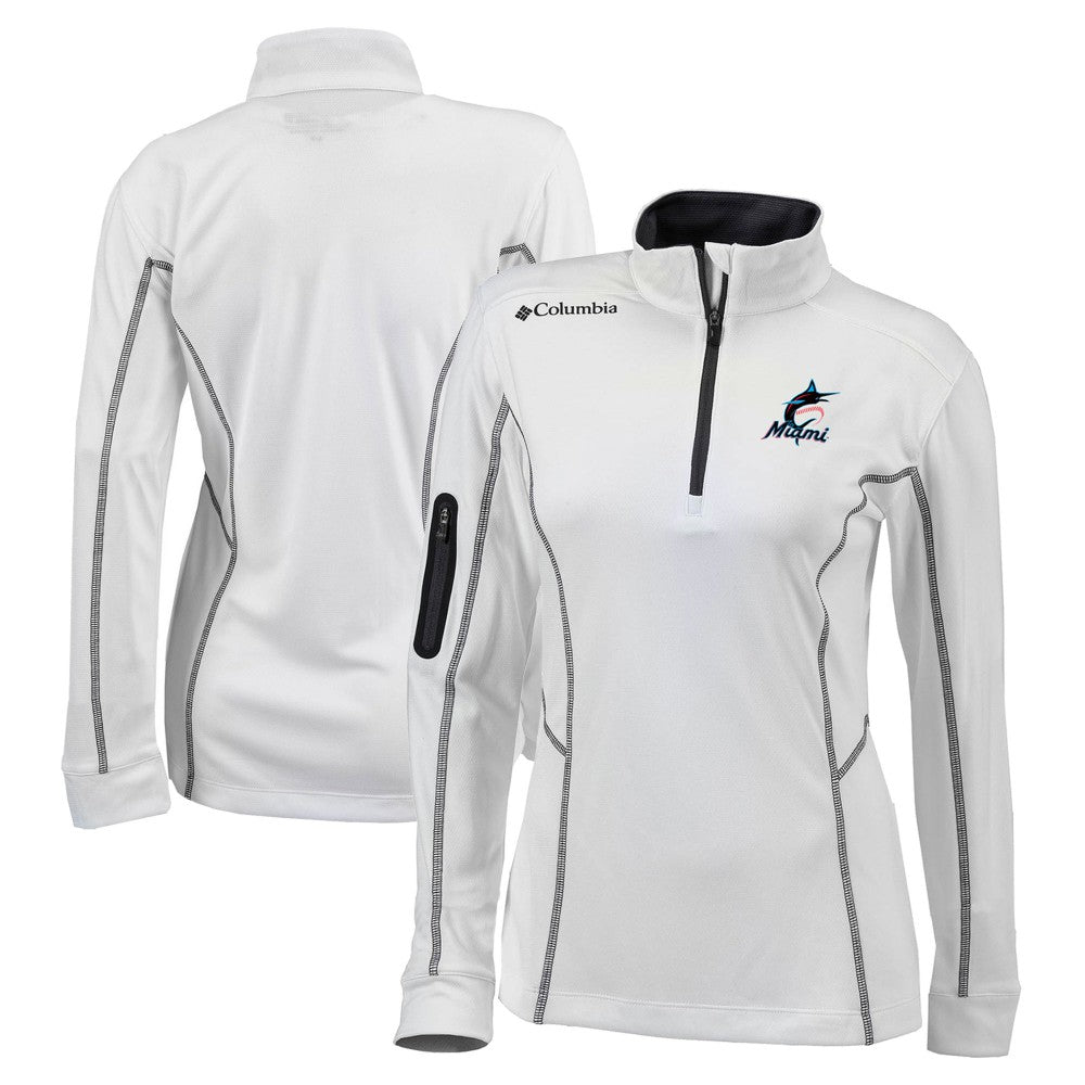 MLB Miami Marlins Columbia Women's Omni-Wick Shotgun Quarter-Zip Pullover Top
