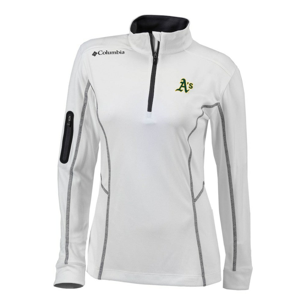 MLB Athletics Columbia Women's Omni-Wick Shotgun Quarter-Zip Pullover Top