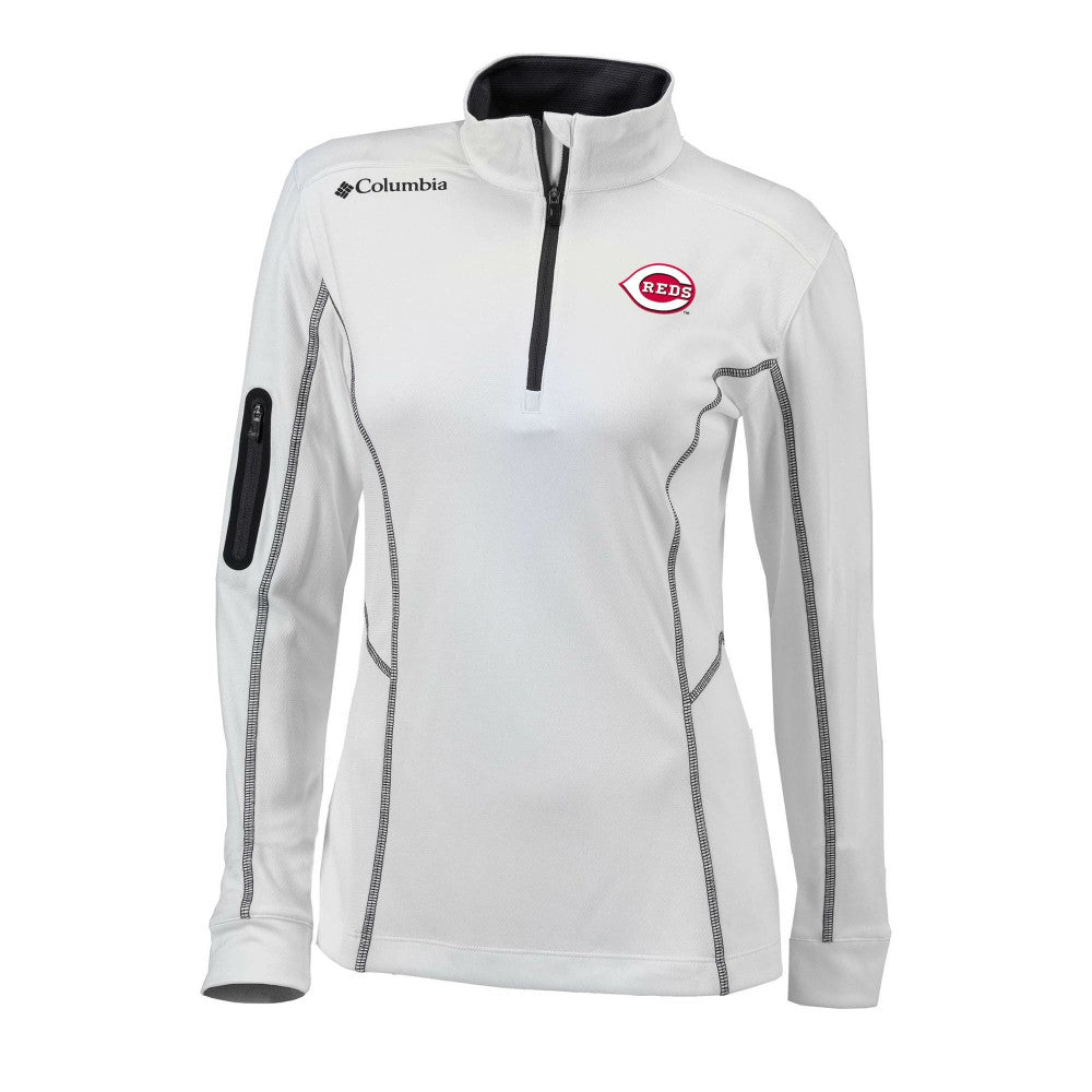 MLB Cincinnati Reds Columbia Women's Omni-Wick Shotgun Quarter-Zip Pullover Top