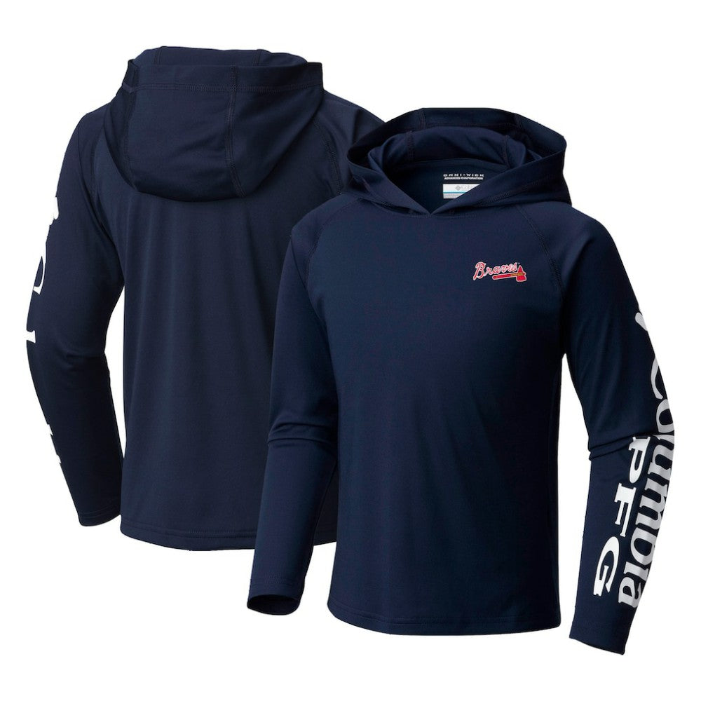 MLB Atlanta Braves Columbia Youth Terminal Tackle Long Sleeve Hoodie T-Shirt