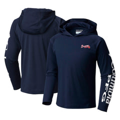 MLB Atlanta Braves Columbia Youth Terminal Tackle Long Sleeve Hoodie T-Shirt