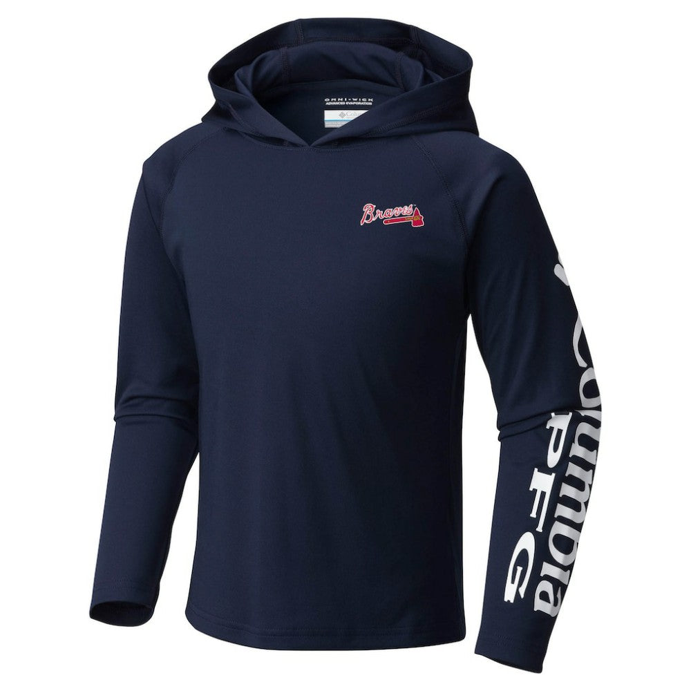 MLB Atlanta Braves Columbia Youth Terminal Tackle Long Sleeve Hoodie T-Shirt