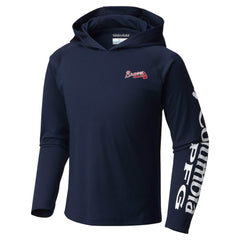 MLB Atlanta Braves Columbia Youth Terminal Tackle Long Sleeve Hoodie T-Shirt