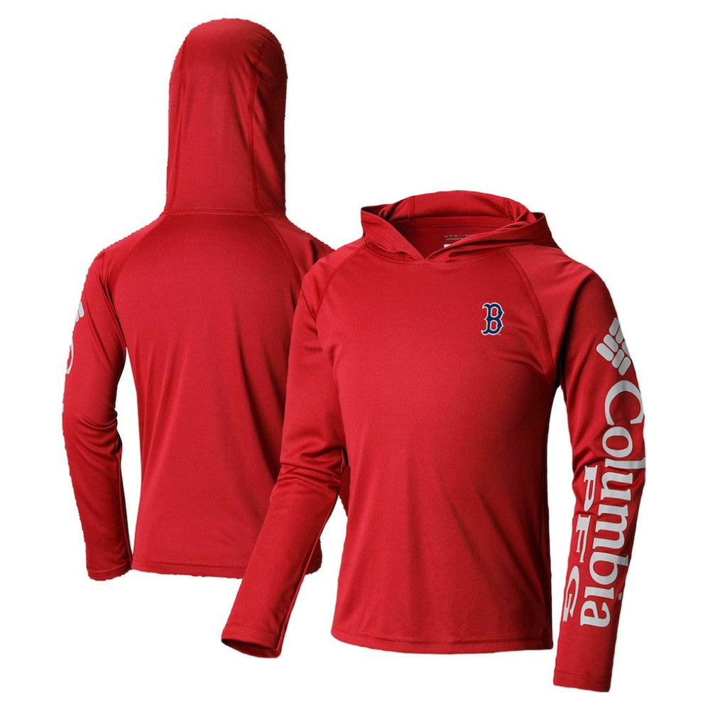 MLB Boston Red Sox Columbia Youth Terminal Tackle Long Sleeve Hoodie T-Shirt