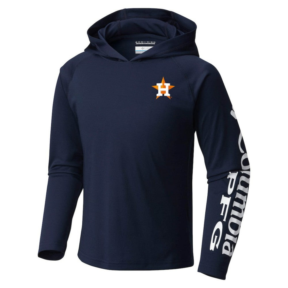 MLB Houston Astros Columbia Youth Terminal Tackle Long Sleeve Hoodie T-Shirt