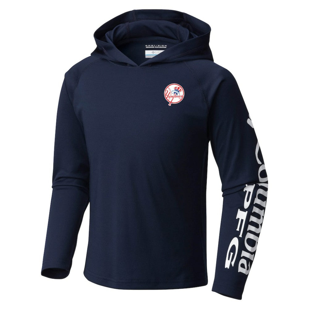 MLB New York Yankees Columbia Youth Terminal Tackle Long Sleeve Hoodie T-Shirt
