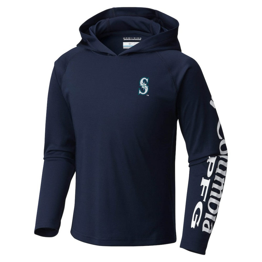 MLB Seattle Mariners Columbia Youth Terminal Tackle Long Sleeve Hoodie T-Shirt