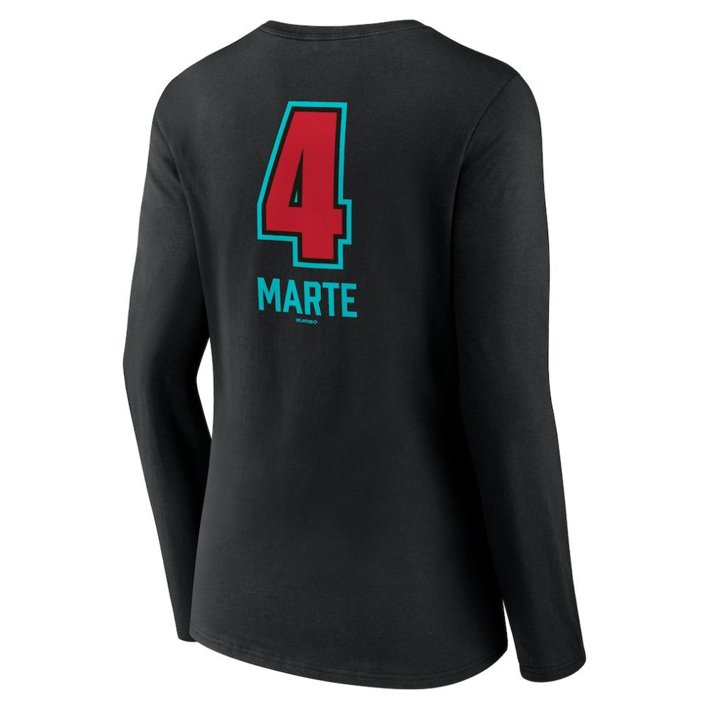 MLB Ketel Marte Arizona Diamondbacks Women's Name & Number Fastball V-Neck Long Sleeve T-Shirt