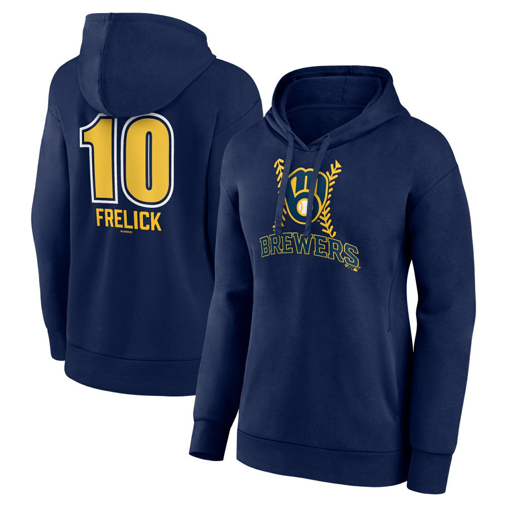 MLB Sal Frelick Milwaukee Brewers Women's Name & Number Fastball Pullover Hoodie