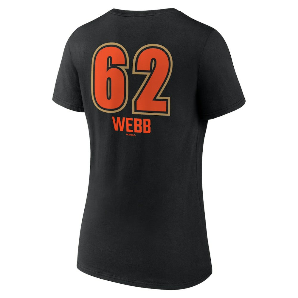 MLB Logan Webb San Francisco Giants Women's Name & Number Fastball V-Neck T-Shirt