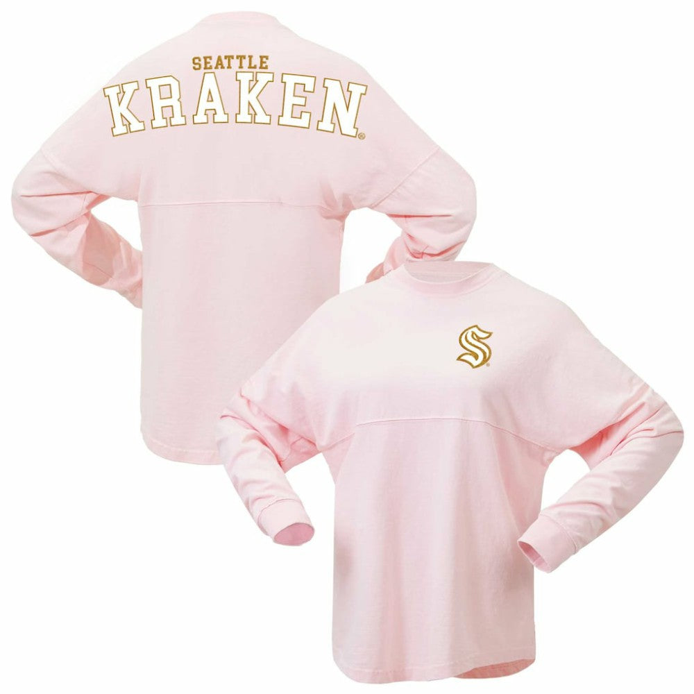 NHL Pink Seattle Kraken Fanatics Women's Spirit Jersey Long Sleeve T-Shirt