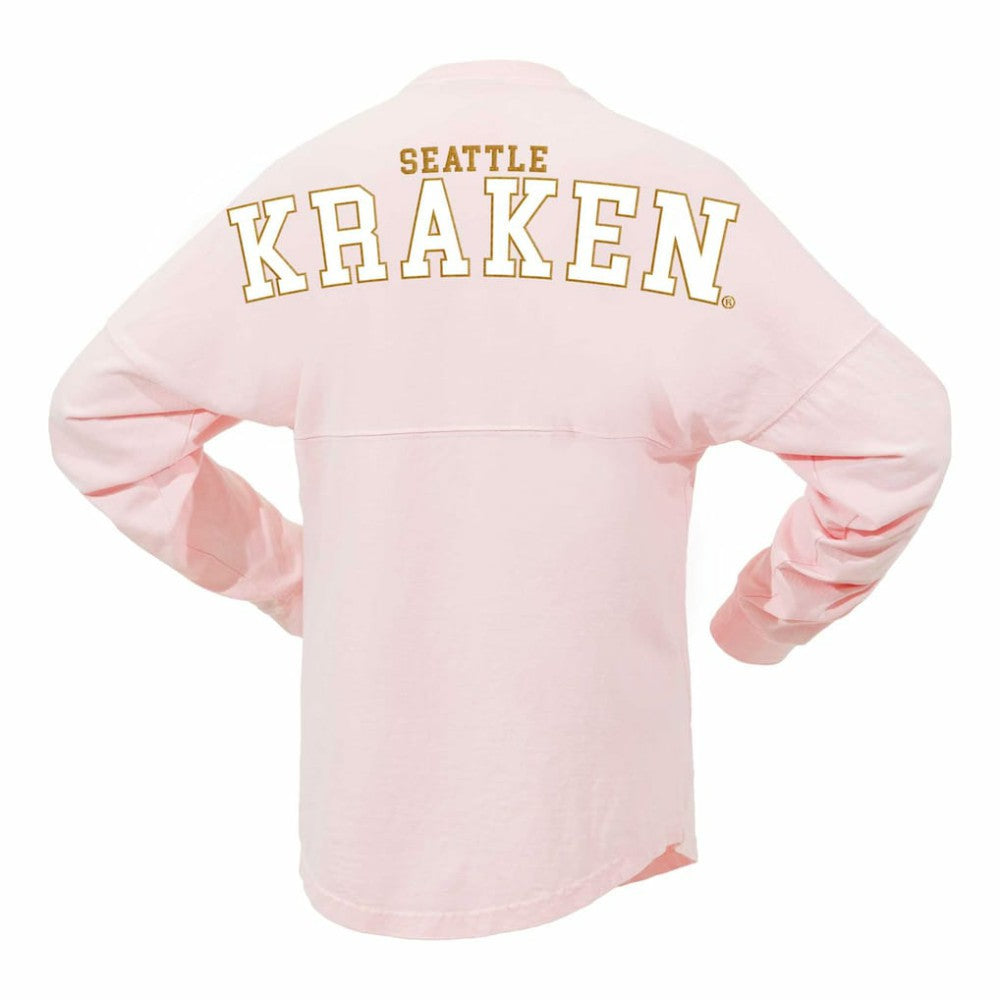 NHL Pink Seattle Kraken Fanatics Women's Spirit Jersey Long Sleeve T-Shirt