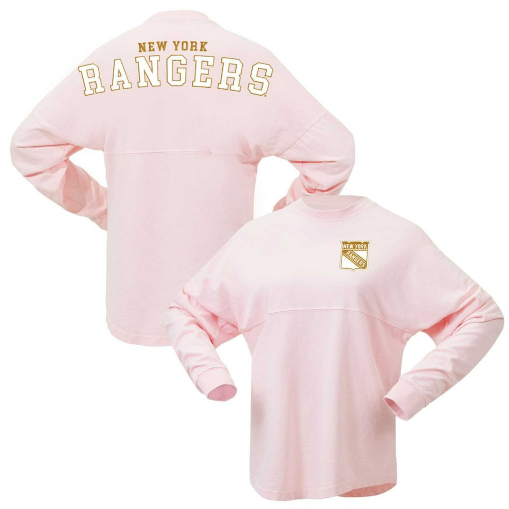 NHL Pink New York Rangers Fanatics Women's Spirit Jersey Long Sleeve T-Shirt