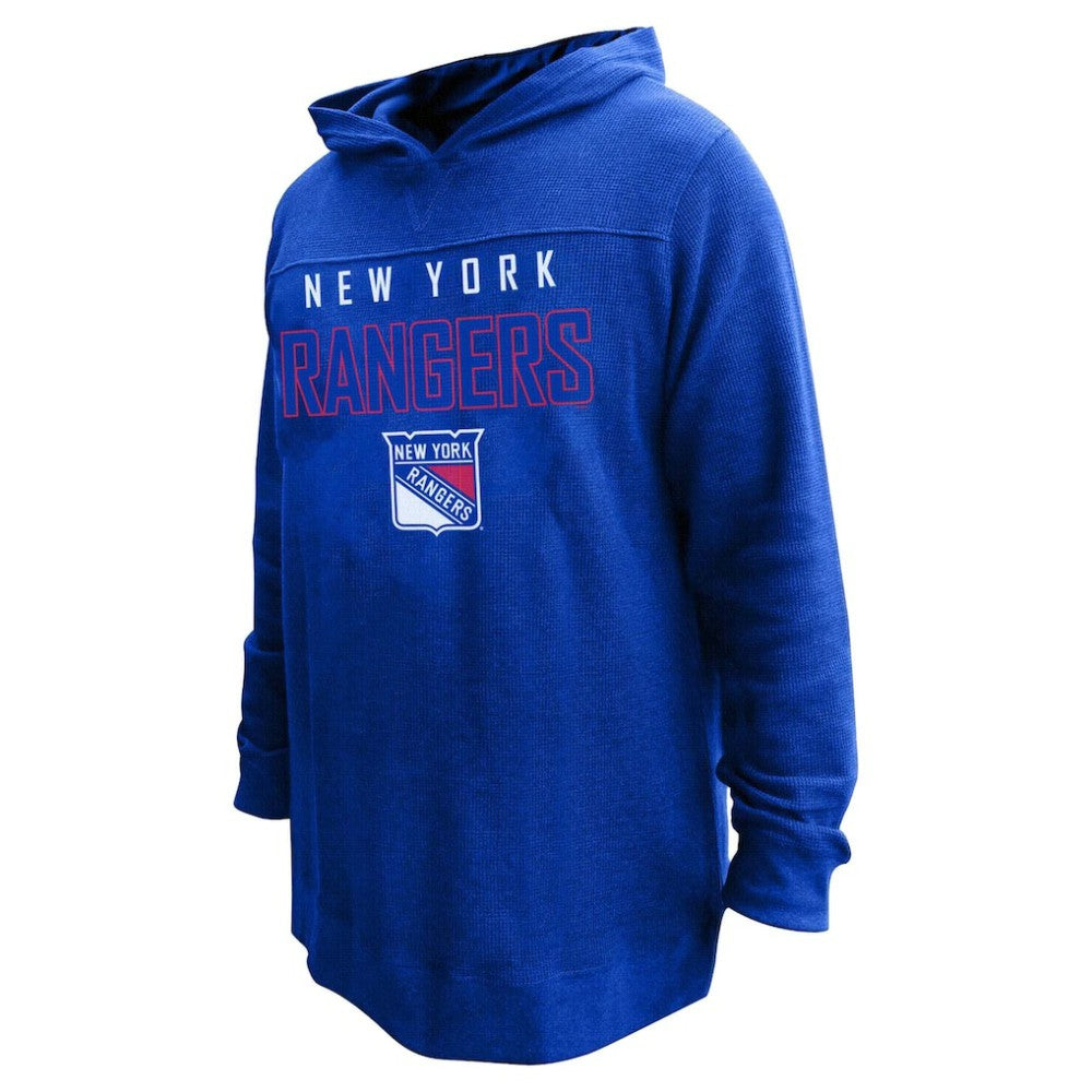 NHL Blue Mika Zibanejad New York Rangers Profile Women's Plus Size Name & Number Thermal Pullover Hoodie