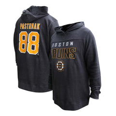 NHL Black David Pastrnak Boston Bruins Profile Women's Plus Size Name & Number Thermal Pullover Hoodie