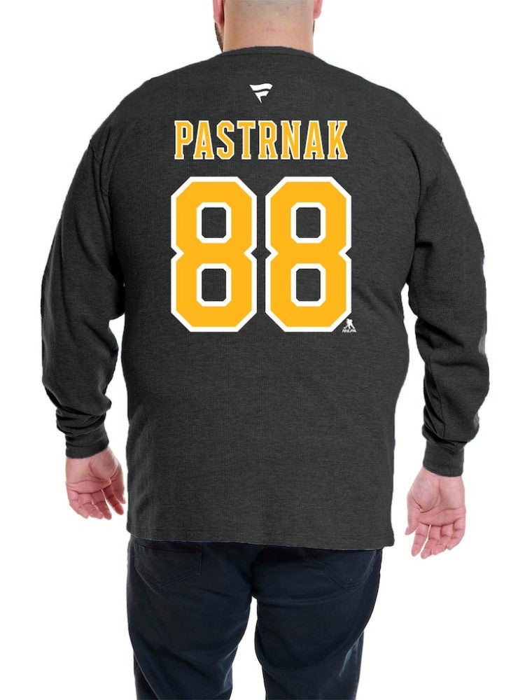 NHL Black David Pastrnak Boston Bruins Profile Big & Tall Name & Number Thermal Pullover Sweatshirt