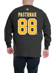 NHL Black David Pastrnak Boston Bruins Profile Big & Tall Name & Number Thermal Pullover Sweatshirt