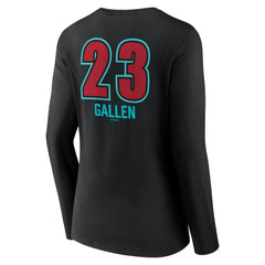 MLB Zac Gallen Arizona Diamondbacks Women's Name & Number Fastball V-Neck Long Sleeve T-Shirt