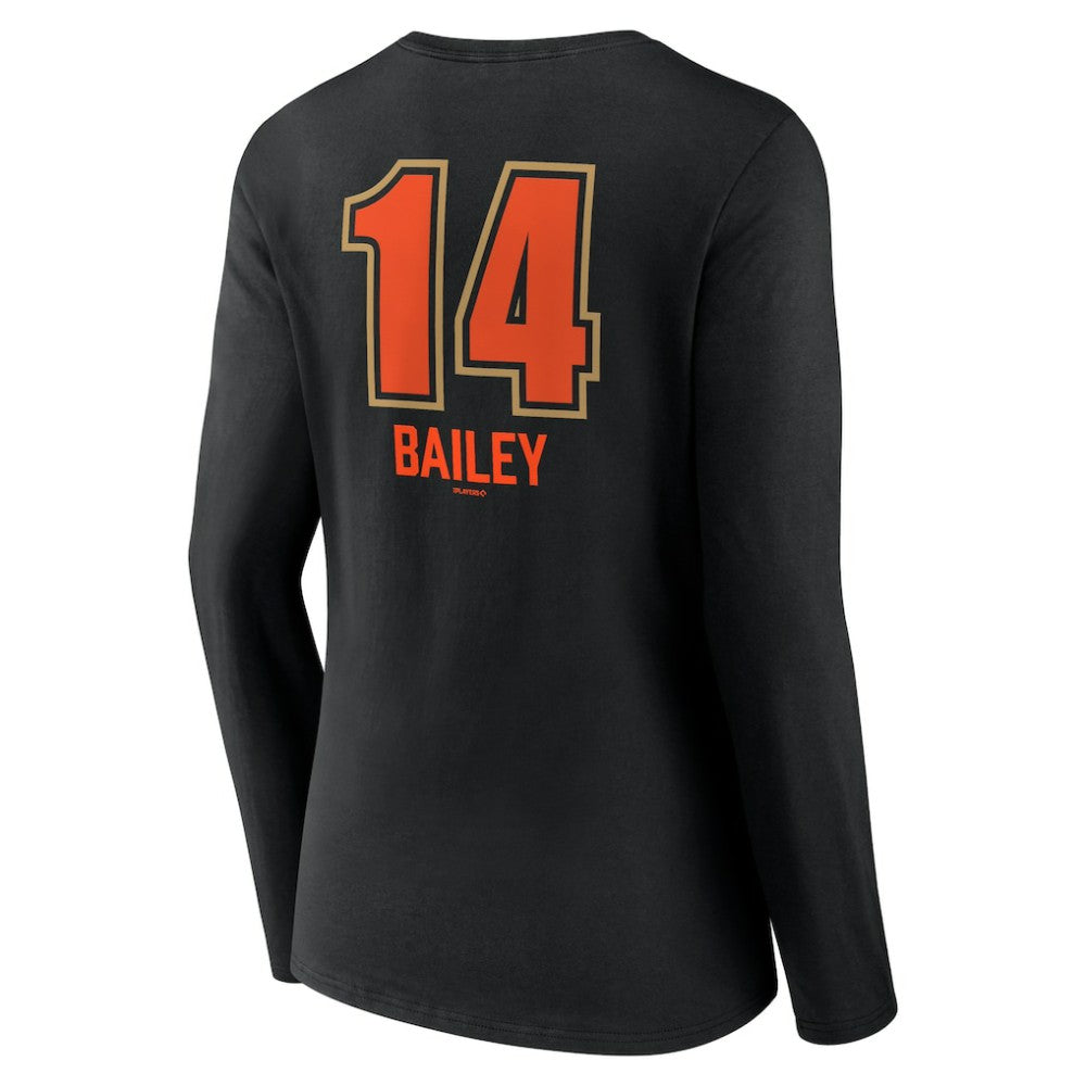 MLB Patrick Bailey San Francisco Giants Women's Name & Number Fastball V-Neck Long Sleeve T-Shirt