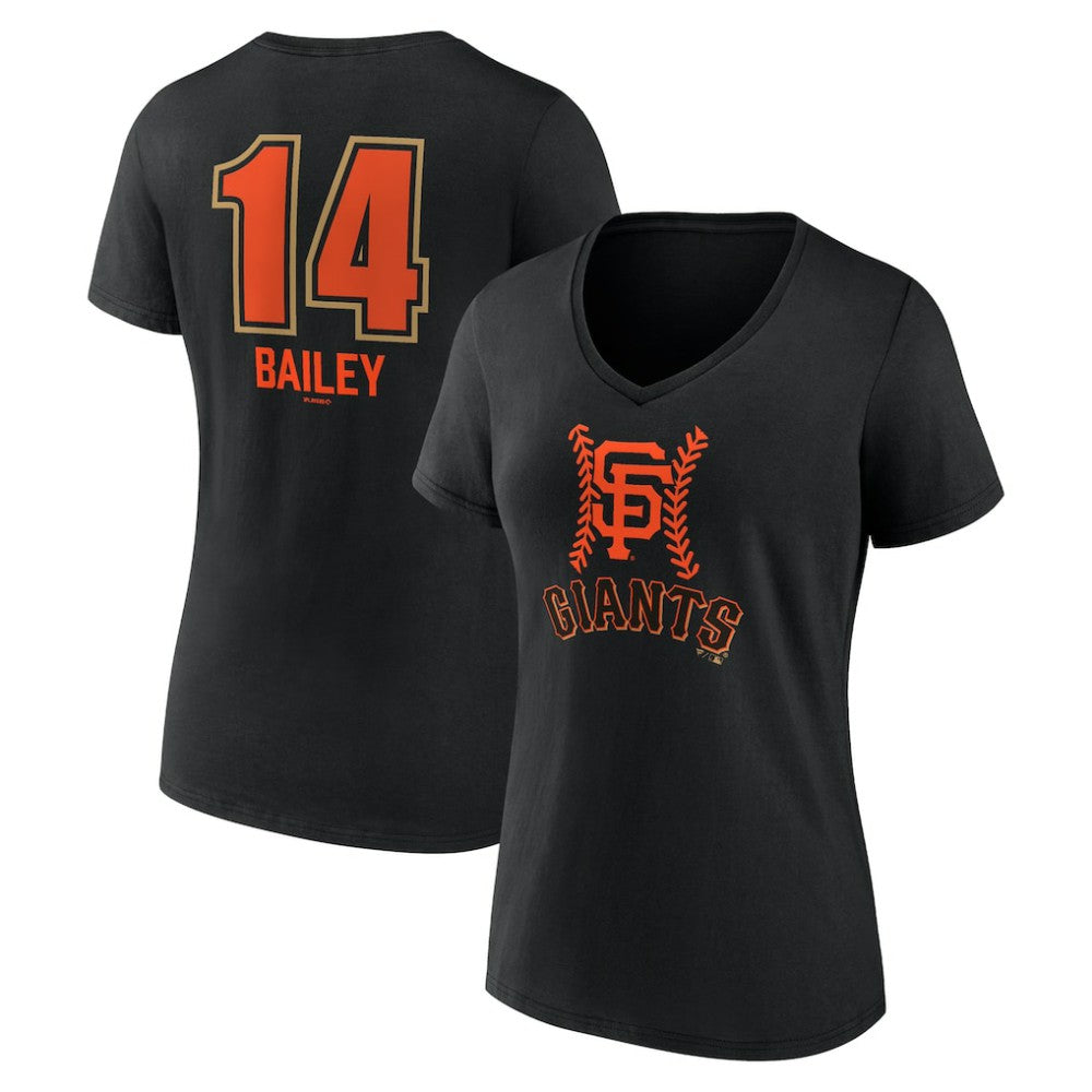 MLB Patrick Bailey San Francisco Giants Women's Name & Number Fastball V-Neck T-Shirt