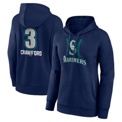 MLB J.P. Crawford Seattle Mariners Women's Name & Number Fastball Pullover Hoodie