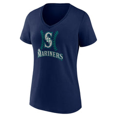 MLB J.P. Crawford Seattle Mariners Women's Name & Number Fastball V-Neck T-Shirt
