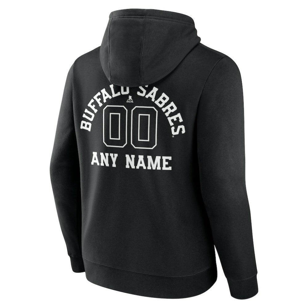 NHL Black Buffalo Sabres Personalized Name & Number Monochrome Pullover Hoodie
