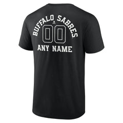 NHL Black Buffalo Sabres Personalized Name & Number Monochrome T-Shirt