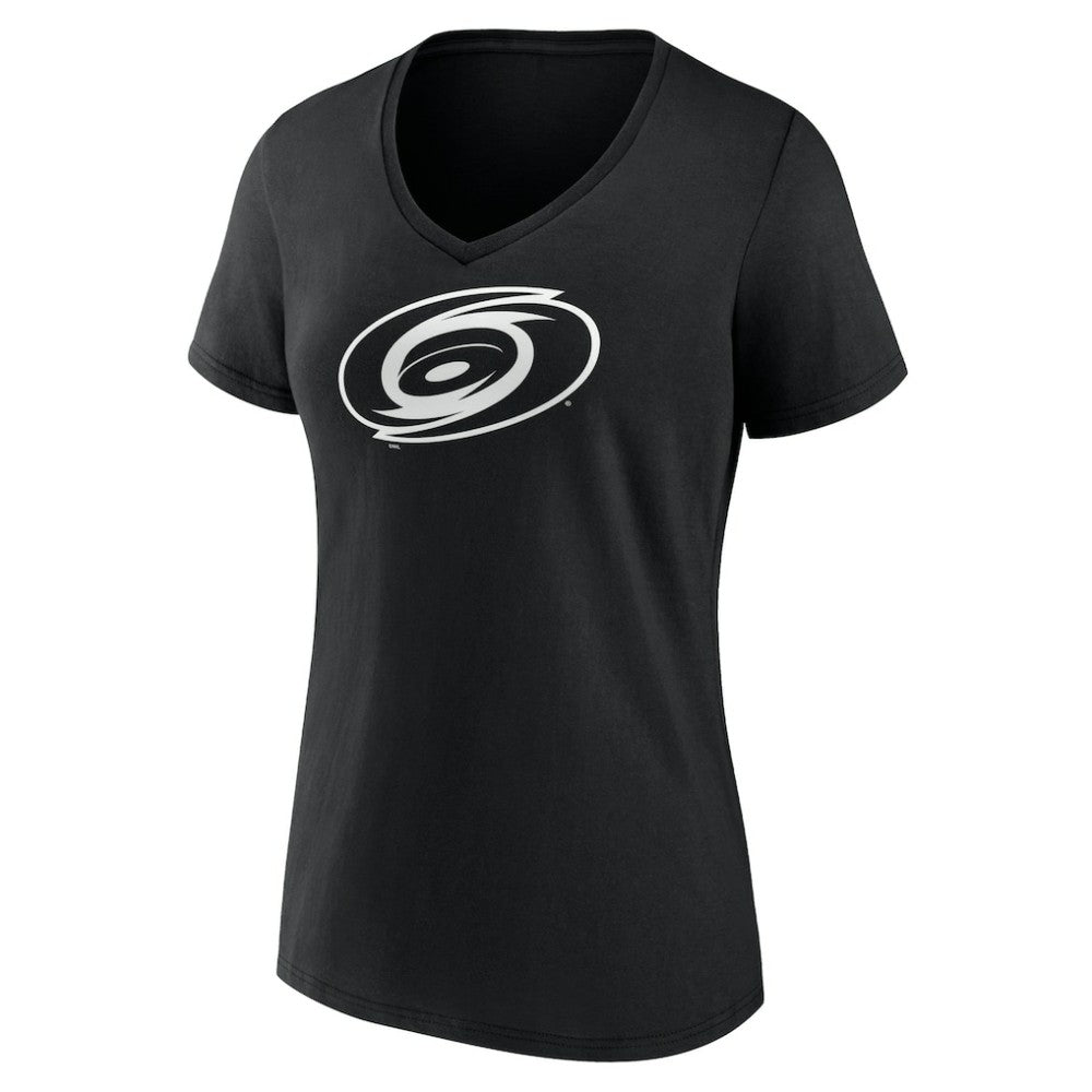 NHL Black Carolina Hurricanes Women's Personalized Name & Number Monochrome V-Neck T-Shirt