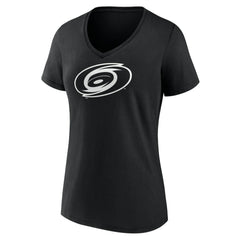 NHL Black Carolina Hurricanes Women's Personalized Name & Number Monochrome V-Neck T-Shirt