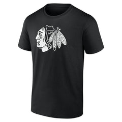 NHL Black Chicago Blackhawks Personalized Name & Number Monochrome T-Shirt