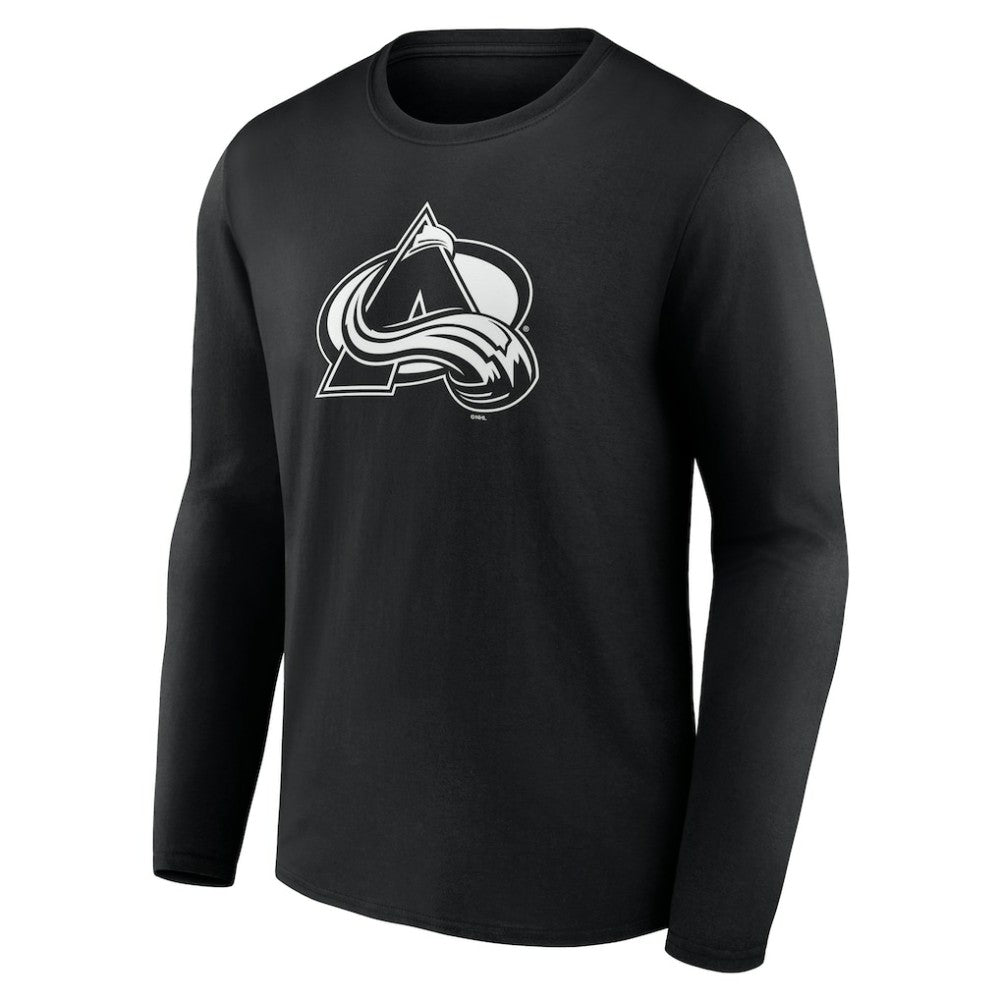 NHL Black Colorado Avalanche Personalized Name & Number Monochrome Long Sleeve T-Shirt