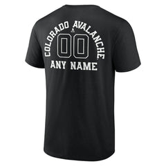 NHL Black Colorado Avalanche Personalized Name & Number Monochrome T-Shirt