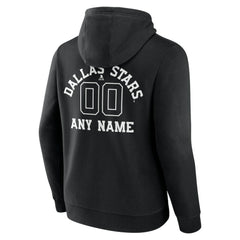 NHL Black Dallas Stars Personalized Name & Number Monochrome Pullover Hoodie