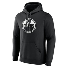 NHL Black Edmonton Oilers Personalized Name & Number Monochrome Pullover Hoodie