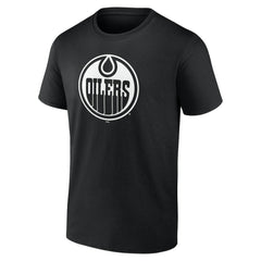 NHL Black Edmonton Oilers Personalized Name & Number Monochrome T-Shirt