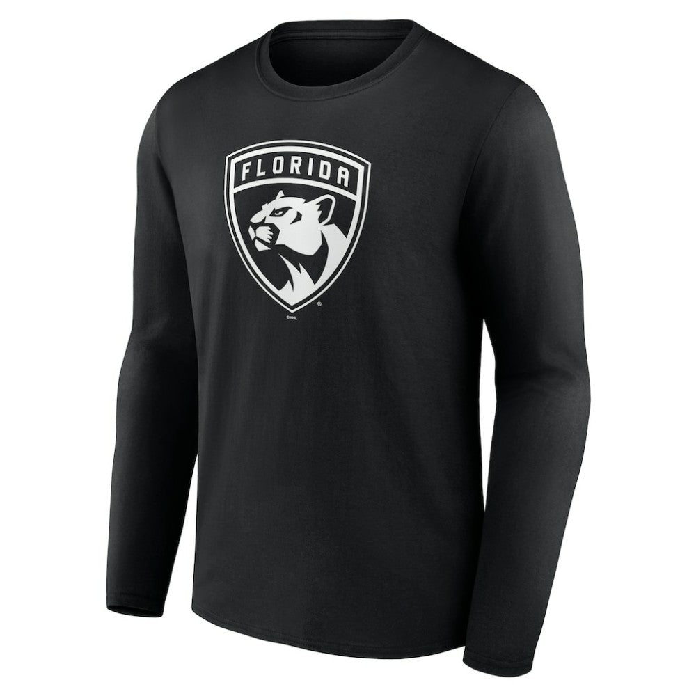 NHL Black Florida Panthers Personalized Name & Number Monochrome Long Sleeve T-Shirt